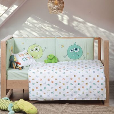 NEF-NEF ΒΡΕΦΙΚΑ ΣΕΤ ΣΕΝΤΟΝΙΑ ΚΟΥΝΙΑΣ ALPHABET MONSTER  NEF-NEF HOMEWARE, 100% ΒΑΜΒΑΚΙ
