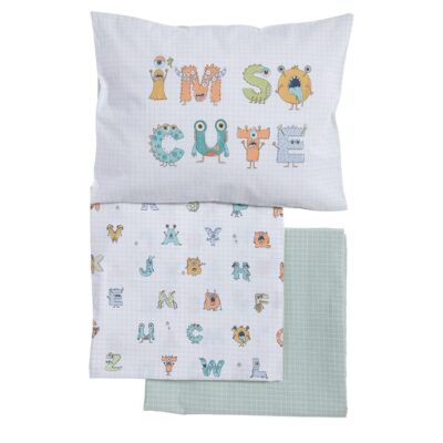 NEF-NEF ΒΡΕΦΙΚΑ ΣΕΤ ΣΕΝΤΟΝΙΑ ΚΟΥΝΙΑΣ ALPHABET MONSTER  NEF-NEF HOMEWARE, 100% ΒΑΜΒΑΚΙ - Image 2