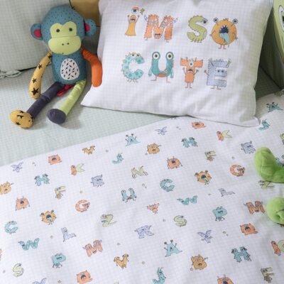 NEF-NEF ΒΡΕΦΙΚΑ ΣΕΤ ΣΕΝΤΟΝΙΑ ΚΟΥΝΙΑΣ ALPHABET MONSTER  NEF-NEF HOMEWARE, 100% ΒΑΜΒΑΚΙ - Image 4