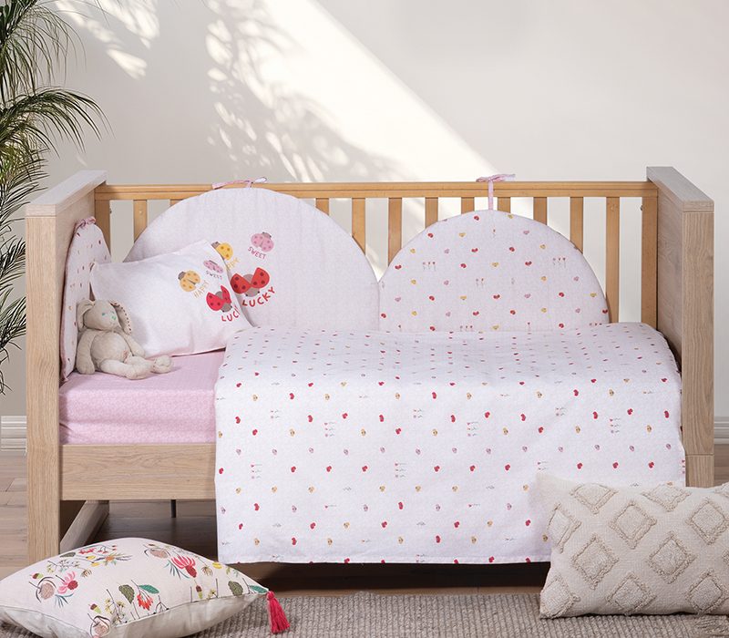 NEF-NEF ΒΡΕΦΙΚΑ ΣΕΤ ΣΕΝΤΟΝΙΑ ΚΟΥΝΙΑΣ LADY BUG NEF-NEF HOMEWARE, 100% ΒΑΜΒΑΚΙ