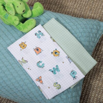 NEF-NEF ΒΡΕΦΙΚΑ ΣΕΤ ΣΕΝΤΟΝΙΑ ΛΙΚΝΟΥ 2ΤΜΧ ALPHABET MONSTER  NEF-NEF HOMEWARE, 100% ΒΑΜΒΑΚΙ