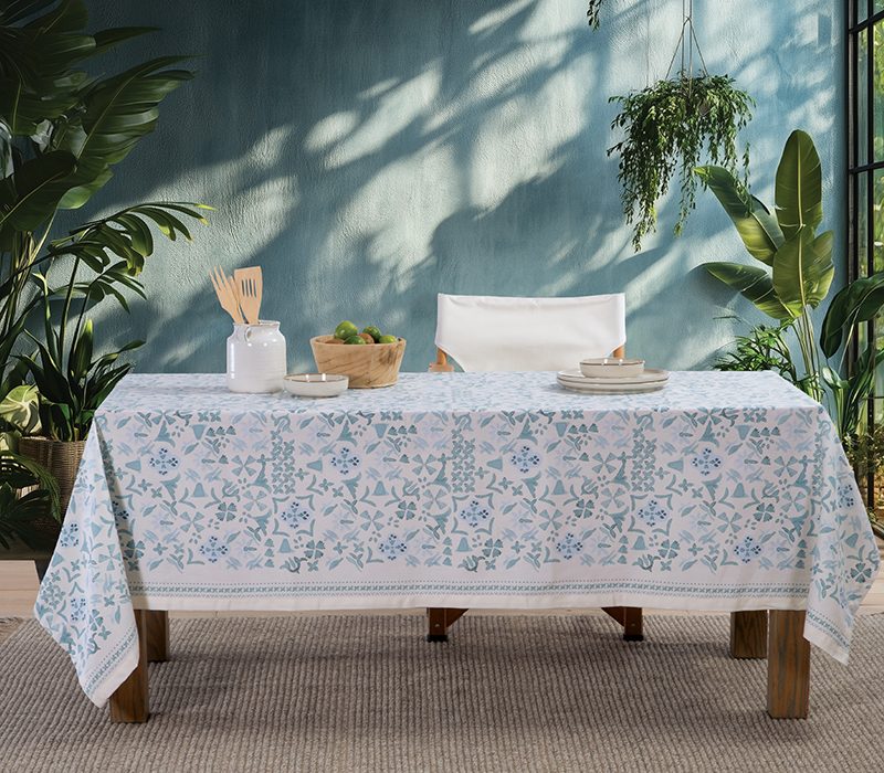 NEF-NEF ΤΡΑΠΕΖΟΜΑΝΤΗΛΟ CYANER BLUE 140X240 NEF-NEF HOMEWARE, 50% BAMB-50% ΠΟΛ