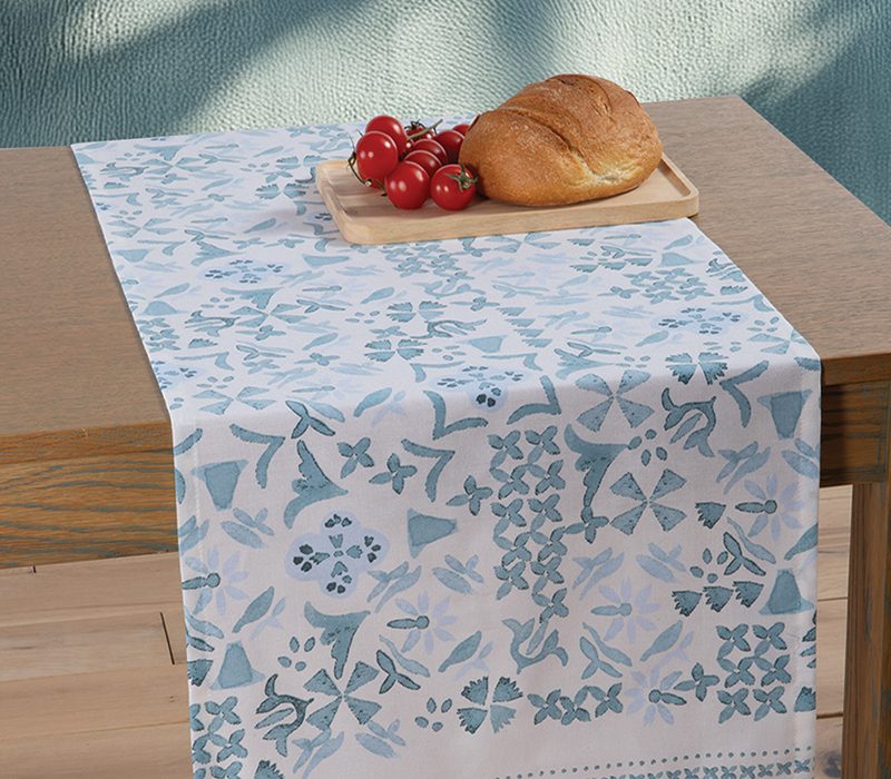 NEF-NEF ΤΡΑΒΕΡΣΑ CYANER BLUE 45Χ140 NEF-NEF HOMEWARE, 50% BAMB-50% ΠΟΛ