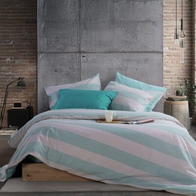NEF-NEF ΣΕΤ ΣΕΝΤΟΝΙΑ ΒΑΜΒΑΚΕΡΑ KING SIZE ΜΕ ΛΑΣΤΙΧΟ CASUAL STRIPE  NEF-NEF HOMEWARE, 100% ΒΑΜΒΑΚΙ