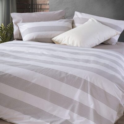 NEF-NEF ΣΕΤ ΣΕΝΤΟΝΙΑ ΒΑΜΒΑΚΕΡΑ KING SIZE ΜΕ ΛΑΣΤΙΧΟ CASUAL STRIPE  NEF-NEF HOMEWARE, 100% ΒΑΜΒΑΚΙ - Image 3