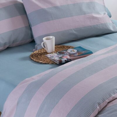 NEF-NEF ΣΕΤ ΣΕΝΤΟΝΙΑ ΒΑΜΒΑΚΕΡΑ KING SIZE ΜΕ ΛΑΣΤΙΧΟ CASUAL STRIPE  NEF-NEF HOMEWARE, 100% ΒΑΜΒΑΚΙ - Image 4
