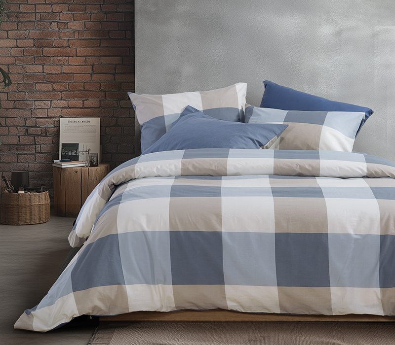 NEF-NEF ΣΕΤ ΣΕΝΤΟΝΙΑ ΒΑΜΒΑΚΕΡΑ ΔΙΠΛΑ CASUAL CHECK 200Χ270 NEF-NEF HOMEWARE, 100% ΒΑΜΒΑΚΙ - Image 2