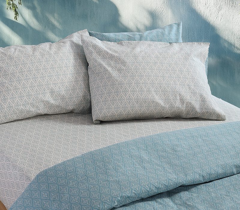 NEF-NEF ΣΕΤ ΣΕΝΤΟΝΙΑ ΒΑΜΒΑΚΕΡΑ ΥΠΕΡΔΙΠΛΑ SORENTO BLUE 240X270 NEF-NEF HOMEWARE, 100% ΒΑΜΒΑΚΙ - Image 2