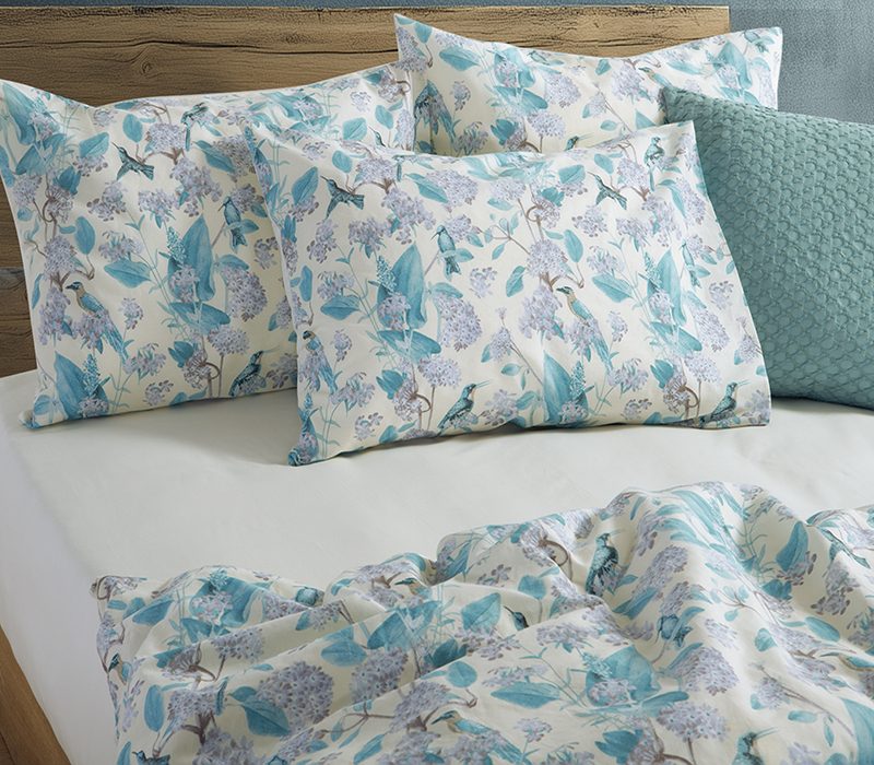 NEF-NEF ΣΕΤ ΣΕΝΤΟΝΙΑ ΒΑΜΒΑΚΕΡΑ KING SIZE ΜΕ ΛΑΣΤΙΧΟ DREAM ON BLUE NEF-NEF HOMEWARE, 100% ΒΑΜΒΑΚΙ - Image 2