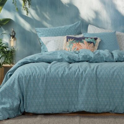 NEF-NEF ΣΕΤ ΣΕΝΤΟΝΙΑ ΒΑΜΒΑΚΕΡΑ KING SIZE ΜΕ ΛΑΣΤΙΧΟ SORENTO BLUE  NEF-NEF HOMEWARE, 100% ΒΑΜΒΑΚΙ