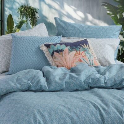 NEF-NEF ΣΕΤ ΣΕΝΤΟΝΙΑ ΒΑΜΒΑΚΕΡΑ KING SIZE ΜΕ ΛΑΣΤΙΧΟ SORENTO BLUE  NEF-NEF HOMEWARE, 100% ΒΑΜΒΑΚΙ - Image 3