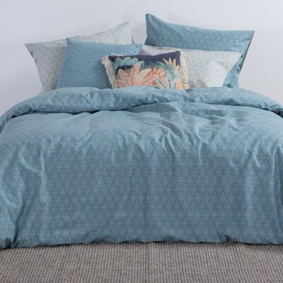 NEF-NEF ΣΕΤ ΣΕΝΤΟΝΙΑ ΒΑΜΒΑΚΕΡΑ KING SIZE ΜΕ ΛΑΣΤΙΧΟ SORENTO BLUE  NEF-NEF HOMEWARE, 100% ΒΑΜΒΑΚΙ - Image 5