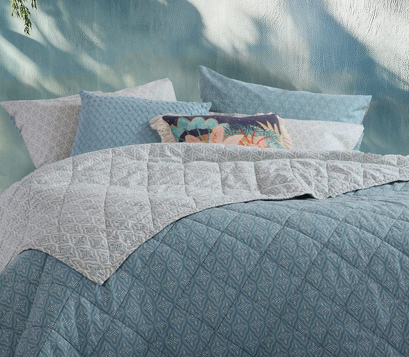 NEF-NEF ΚΟΥΒΕΡΛΙ ΥΠΕΡΔΙΠΛΟ SORENTO BLUE 230X240 NEF-NEF HOMEWARE, 100% ΒΑΜΒΑΚΙ