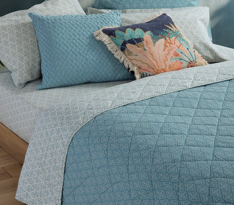 NEF-NEF ΚΟΥΒΕΡΛΙ ΥΠΕΡΔΙΠΛΟ SORENTO BLUE 230X240 NEF-NEF HOMEWARE, 100% ΒΑΜΒΑΚΙ - Image 3
