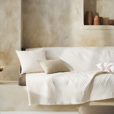 Ριχτάρι Τριθέσιου 180x310cm GOFIS HOME  Ori Bone Beige 401/05 - Image 3