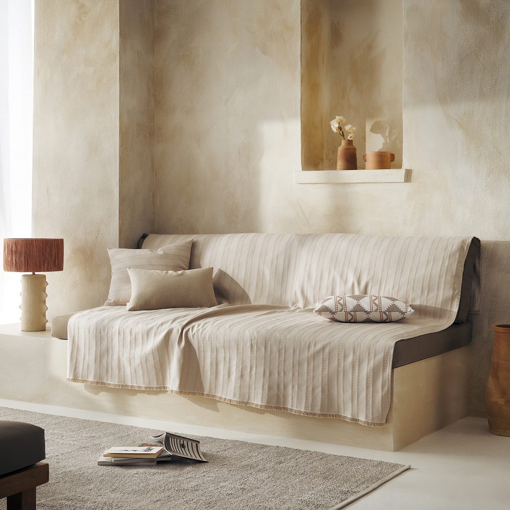 Ριχτάρι Πολυθρόνας 180x180cm GOFIS HOME Laurel Hemp Beige 731/04 - Image 5