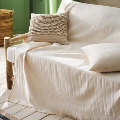 Ριχτάρι Τριθέσιου 180x310cm GOFIS HOME  Laurel Bone Beige 731/05 - Image 3