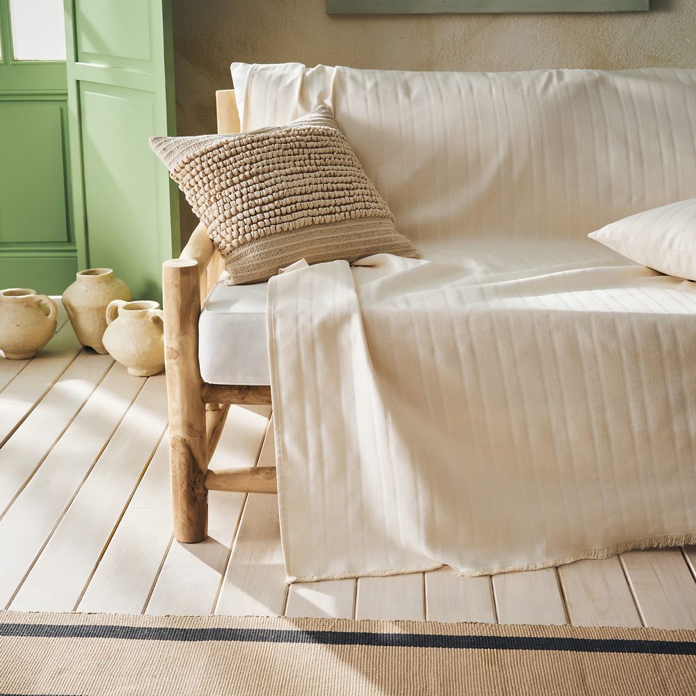 Ριχτάρι Τριθέσιου 180x310cm GOFIS HOME  Laurel Bone Beige 731/05 - Image 4