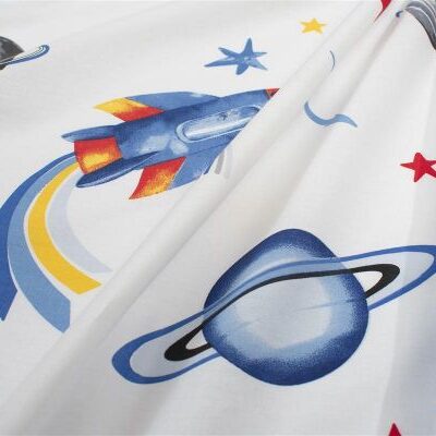 DIMcol Σεντόνια Εμπριμέ Σετ 3 τεμ bebe Space Mission 184 120X160 White-Blue 100% Cotton - Image 2