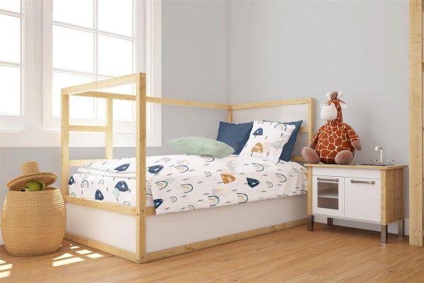 DIMcol Πάπλωμα Εμπριμέ bebe Rainbow 574 120X160 White-Blue 100% Cotton