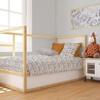 DIMcol Πάπλωμα Εμπριμέ bebe Fox 527 120X160 Grey 100% Cotton