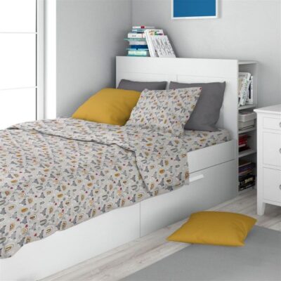 DIMcol Σεντόνια Εμπριμέ Σετ 2 τεμ kids Fox 527 160X240 Grey 100% Cotton