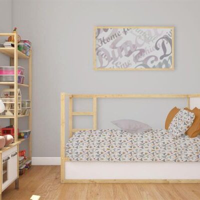DIMcol Σεντόνια Εμπριμέ Σετ 3 τεμ bebe Fox 527 120X160 Grey 100% Cotton