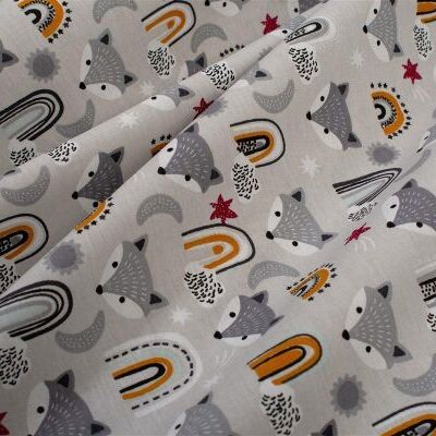 DIMcol Σεντόνια Εμπριμέ Σετ 3 τεμ bebe Fox 527 120X160 Grey 100% Cotton - Image 2