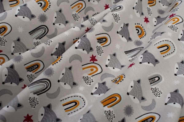 DIMcol Σεντόνια Εμπριμέ Σετ 3 τεμ bebe Fox 527 120X160 Grey 100% Cotton - Image 2