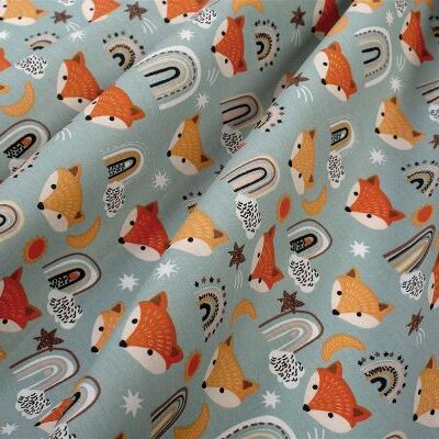 DIMcol Σεντόνια Εμπριμέ Σετ 3 τεμ bebe Fox 528 120X160 Pale Cyan 100% Cotton - Image 2