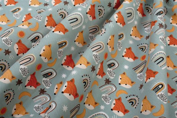 DIMcol Σεντόνια Εμπριμέ Σετ 3 τεμ bebe Fox 528 120X160 Pale Cyan 100% Cotton - Image 2