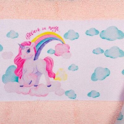 DIMcol Πετσέτα Σετ 2 τεμ Με Ψηφιακή Εκτύπωση bebe Magic Unicorn 315 30X50,70X140 Pink 100% Cotton - Image 2
