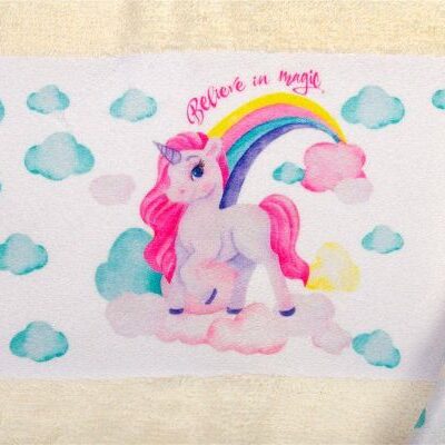 DIMcol Πετσέτα Σετ 2 τεμ Με Ψηφιακή Εκτύπωση bebe Magic Unicorn 317 30X50,70X140 Ecru 100% Cotton - Image 2