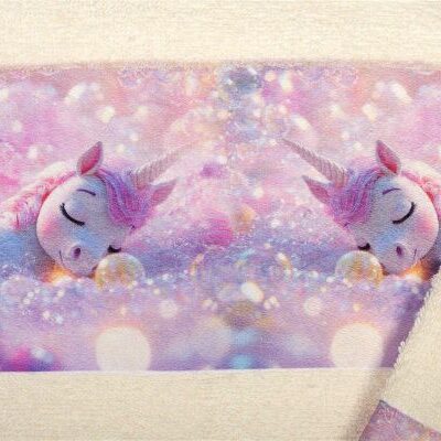 DIMcol Πετσέτα Σετ 2 τεμ Με Ψηφιακή Εκτύπωση bebe Dreaming Unicorn 322 30X50,70X140 Ecru 100% Cotton - Image 2