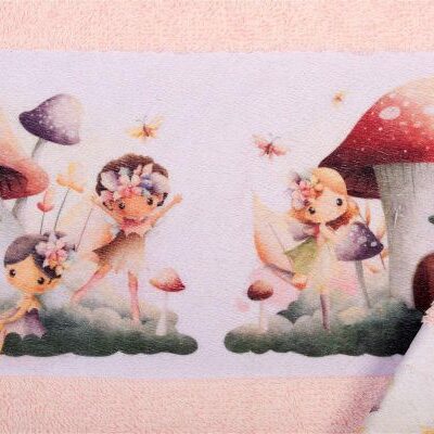 DIMcol Πετσέτα Σετ 2 τεμ Με Ψηφιακή Εκτύπωση bebe Fairies 330 30X50,70X140 Pink 100% Cotton - Image 2