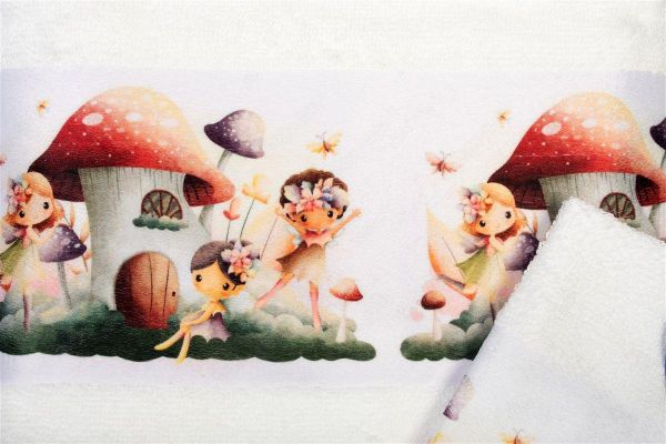 DIMcol Πετσέτα Σετ 2 τεμ Με Ψηφιακή Εκτύπωση bebe Fairies 331 30X50,70X140 White 100% Cotton - Image 2