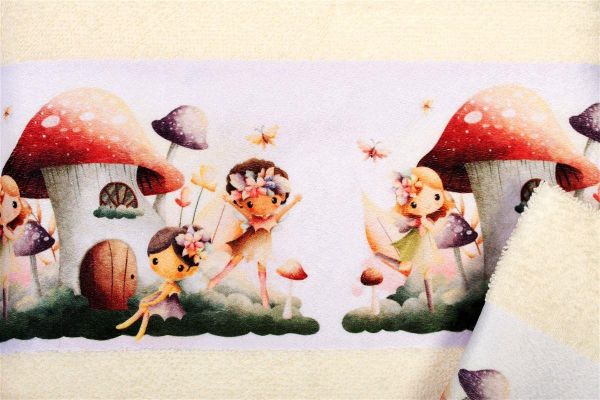 DIMcol Πετσέτα Σετ 2 τεμ Με Ψηφιακή Εκτύπωση bebe Fairies 332 30X50,70X140 Ecru 100% Cotton - Image 2