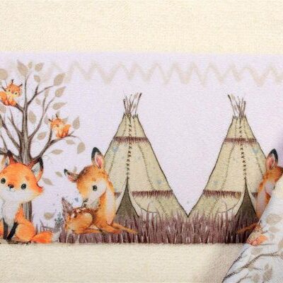 DIMcol Πετσέτα Σετ 2 τεμ Με Ψηφιακή Εκτύπωση bebe Forest Animals 336 30X50,70X140 Ecru 100% Cotton - Image 2