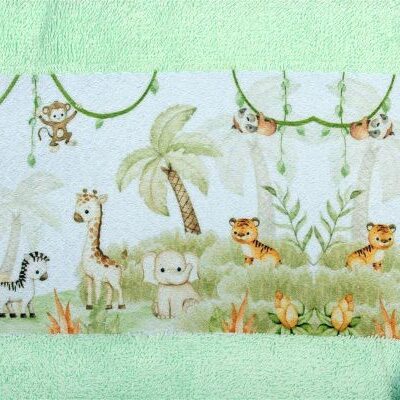 DIMcol Πετσέτα Σετ 2 τεμ Με Ψηφιακή Εκτύπωση bebe Jungle 352 30X50,70X140 Mint 100% Cotton - Image 2