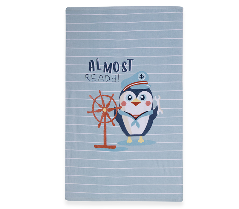 NEF-NEF ΠΑΙΔΙΚΗ ΠΕΤΣΕΤΑ ΘΑΛΑΣΣΗΣ PENGUIN 70X120 NEF-NEF HOMEWARE, 100% BAMBAKI