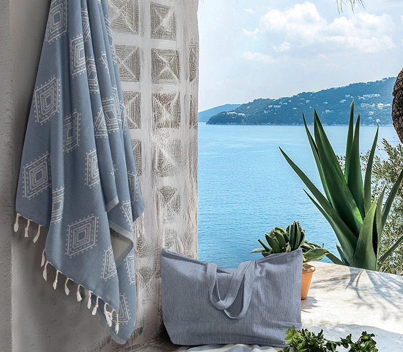 NEF-NEF ΠΕΤΣΕΤΑ ΘΑΛΑΣΣΗΣ RODRIGO BLUE 90X170 NEF-NEF HOMEWARE, 100% BAMBAKI - Image 2