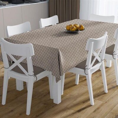 DIMcol Καρέ Αλέκιαστο Road Houndstooth 473 90X90 Beige 70/30 Cott/Pol