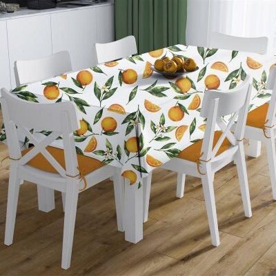 DIMcol Καρέ Αλέκιαστο Road Oranges 474 90X90 White-Orange 70/30 Cott/Pol