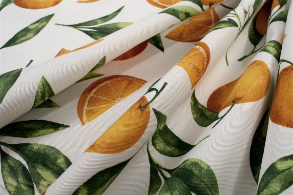 DIMcol Τραπεζομάντηλο Αλέκιαστο Oranges 474 140X180 White-Orange 70/30 Cott/Pol - Image 2