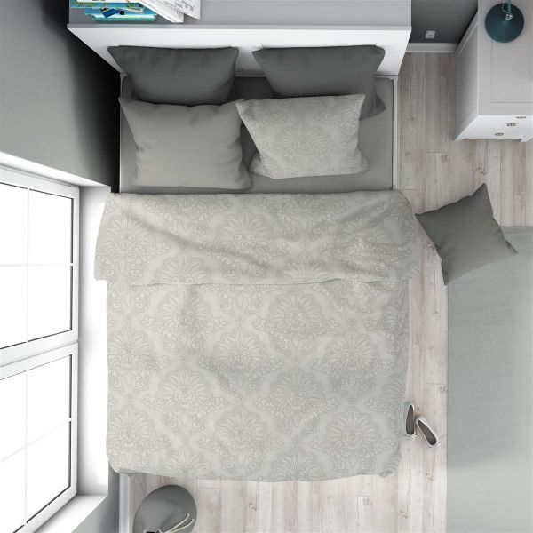 DIMcol Πάπλωμα Εμπριμέ Άρτεμις 701 160X240 Grey 100% Cotton