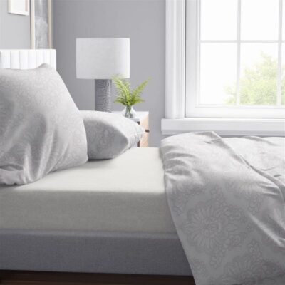 DIMcol Σεντόνια Εμπριμέ Σετ 4 τεμ Άρτεμις 701 240X270 Grey 100% Cotton