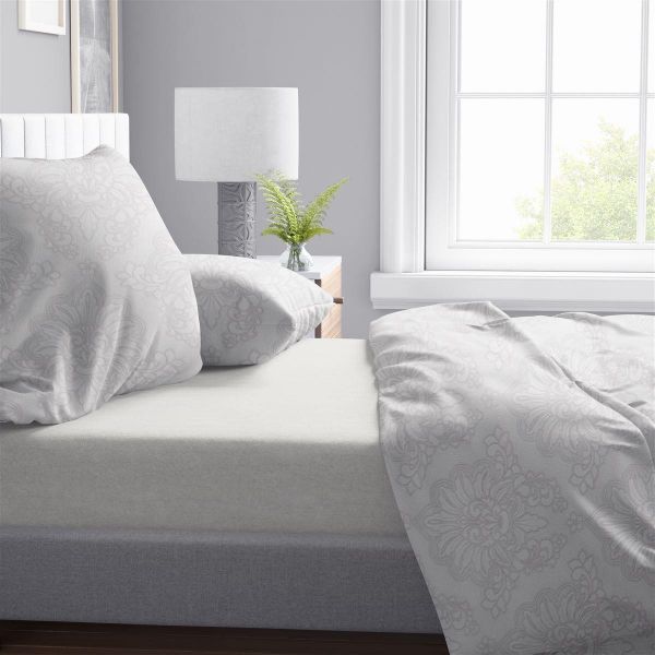 DIMcol Σεντόνια Εμπριμέ Σετ 4 τεμ Άρτεμις 701 240X270 Grey 100% Cotton
