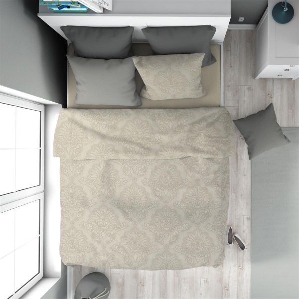 DIMcol Παπλωματοθήκη Εμπριμέ Άρτεμις 702 160X240 Beige 100% Cotton