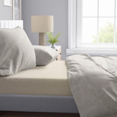 DIMcol Σεντόνια Εμπριμέ Σετ 4 τεμ Άρτεμις 702 240X270 Beige 100% Cotton