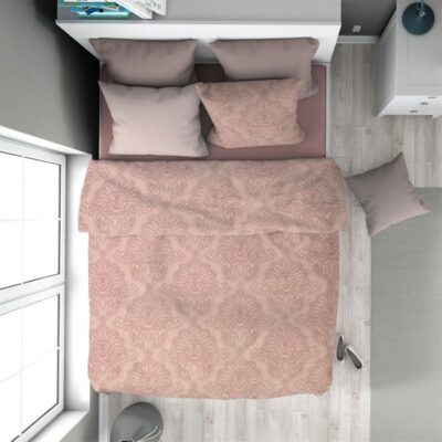 DIMcol Παπλωματοθήκη Εμπριμέ Άρτεμις 703 160X240 Dusty Rose 100% Cotton